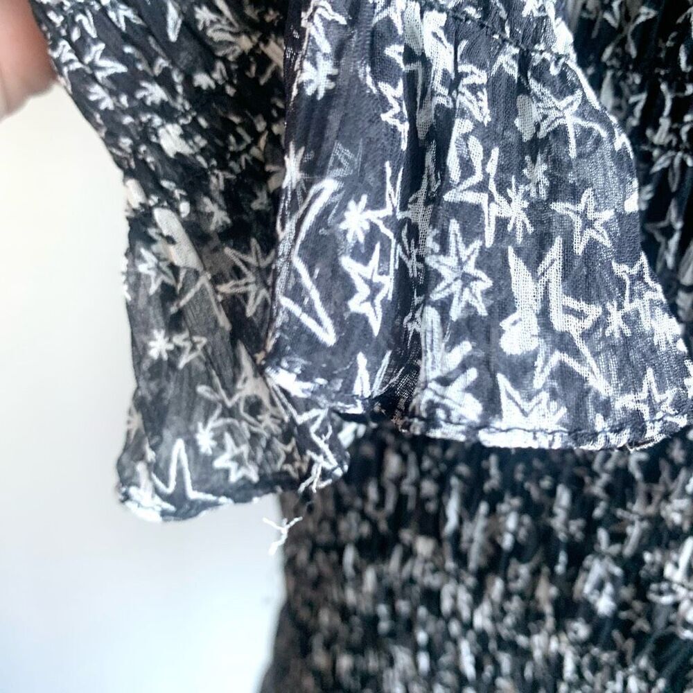 LoveShackFancy Mini Dress Silk Star‎ Celestial Smocked Scarlett Print Women's M - Picture 8 of 11